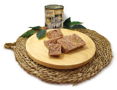 NATURAL Greatness Puppy beef with iberian pork - консерва за подрастващи кучета с телешко и свинско с бобчета, сладки картофи и боровинки 400гр