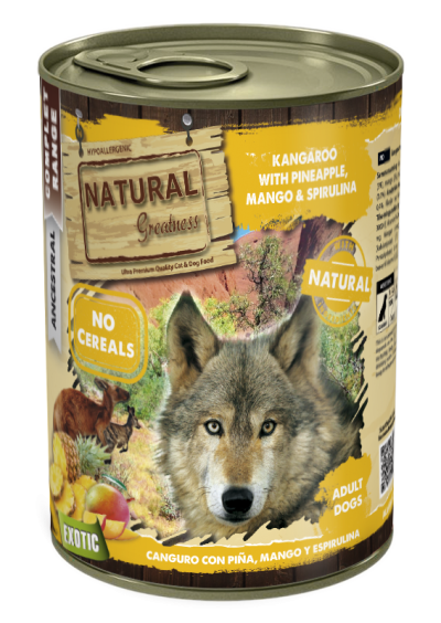 NATURAL Greatness - Kangaroo with Pineapple, Mango & Spirulina - Кенгуру с ананас, манго и спирулина, 400гр.