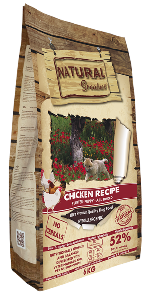 NATURAL Greatness Chicken Recipe Starter-Puppy - суха храна за малки кученца и майки с Пиле