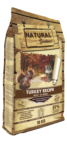 Natural Greatness Turkey Sensitive Digestion - Суха храна за кучета от всички породи с Пуешко месо