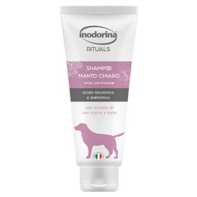 Inodorina Shampoo Rituals Manto Chiaro – шампоан за бяла и светла козина с екстракт от мечо грозде, лайм, хиалуронова киселина и пребиотик 250мл