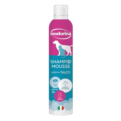 Inodorina Shampoo Mousse Talc Scent – Шампоан мус за кучета и котки с талк (сухо почистване) 300мл