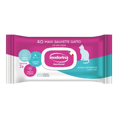 Inodorina Salviette gatto 40бр - Мокри кърпички за котки с ароматна вода