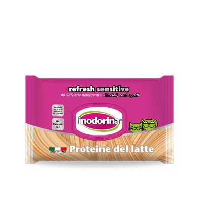 Inodorina Refresh Sensitive 40бр. - мокри кърпички Млечен протеин