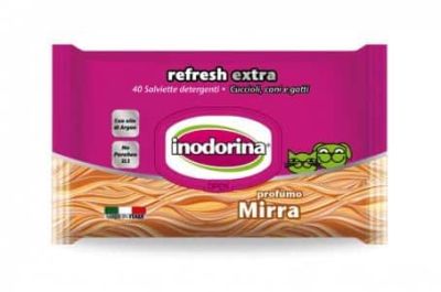 Inodorina Refresh Extra 40бр - мокри кърпички Смирна с добавено Арганово масло
