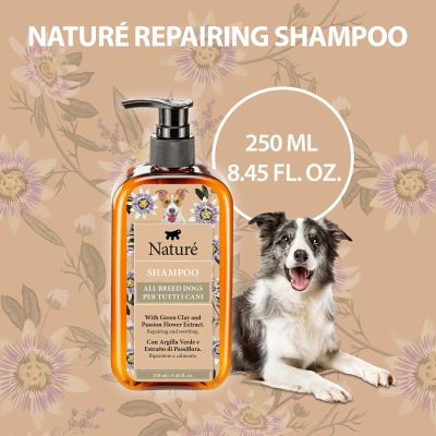 NATURÉ DOG SHAMPOO REPAIRING WITH GREEN CLAY 250мл - шампоан за кучета с увредена козина.
