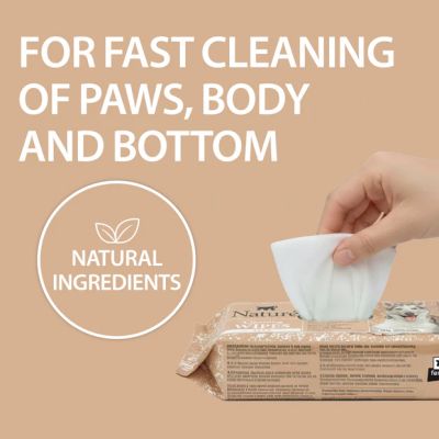 NATURÉ CLEANING WIPES ALOE 40бр - Почистващи кърпички за кучета и котки с алое