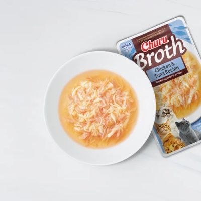 Inaba Chicken Broth with Tuna - Пауч за котка пилешки бульон с риба тон 40 гр