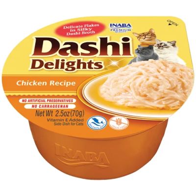 Inaba Dashi Delights Chicken - Купичка с късчета месо и японски бульон за котка с Пиле 70 гр