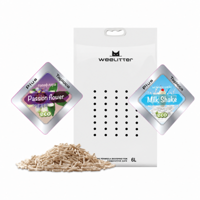 Weelitter PLUS - Натурална соева котешка тоалетна 6л + тапиока
