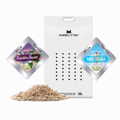 Weelitter PLUS - Натурална соева котешка тоалетна 18л + тапиока