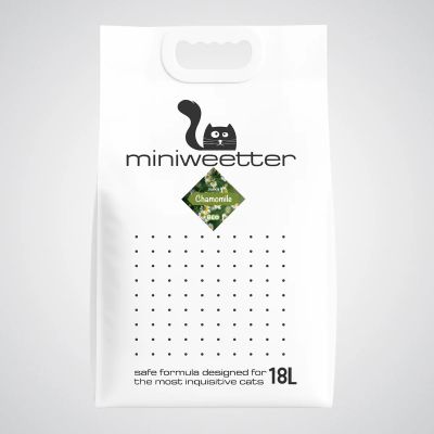 Miniweetter Natural - Биоразградима соева котешка тоалетна 18l