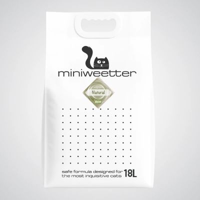 Miniweetter Natural - Биоразградима соева котешка тоалетна 18l