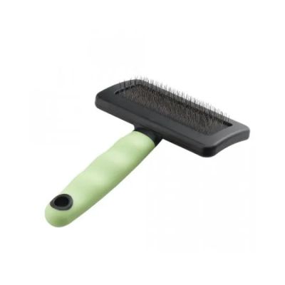 Ferplast GRO 5802 - зелена четка за фино разресване /средна/ с гребенче за почистване за котки
