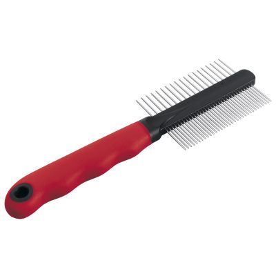 Ferplast GRO 5864 – двоен гребен с хромирани зъбци за кучета и котки
