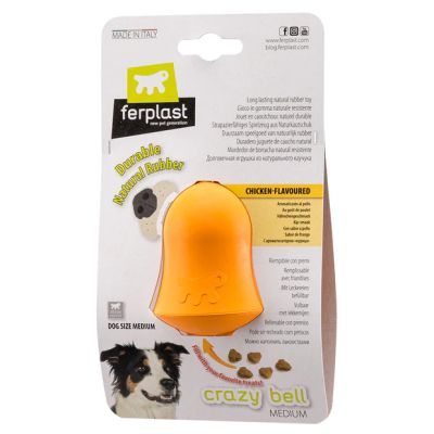 Ferplast CRAZY BELL M -Играчка за кучета камбанка от естествен каучук