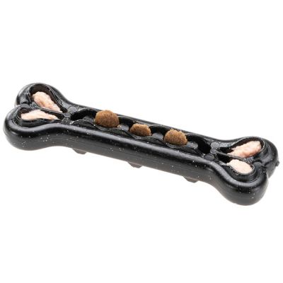 Ferplast SMILE BONE М - Зъбна играчка за кучета, кост, пълнима с гранули черен
