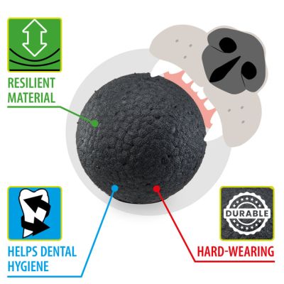 Ferplast CHEWA BOING BALL М - Играчка топка за кучета черна