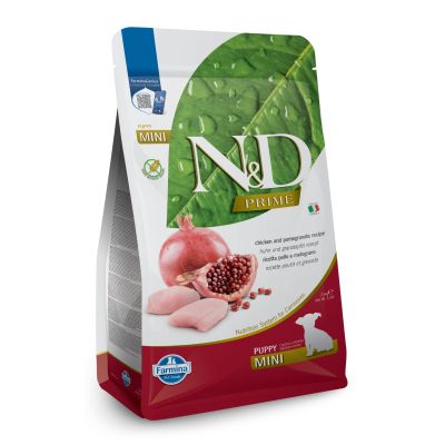 N&D PRIME DOG CHICKEN & POMEGRANATE PUPPY MINI 0.8- пълноценна храна за подрастващи кучета до 1 г. от дребни породи с пиле и нар