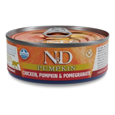 N&D CAT CHICKEN & PUMPKIN & POMEGRANATE 70ГР – за котки над 1г, с пиле, тиква и нар
