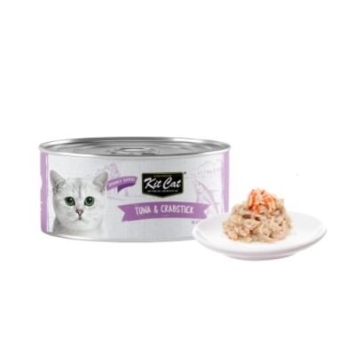 KIT CAT TOPPER Tuna&Crab 80g -КОНСЕРВА за котки над 1г.- обезкостена риба тон и ролца от раци в аспик (желе)