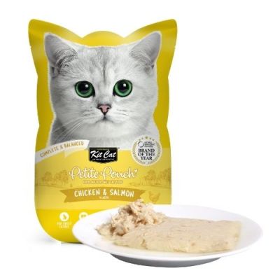 KIT CAT Pouch Chicken & Salmon 70g - ПАУЧ Пилешко и сьомга в аспик (желе)																																																																																																																																																																													