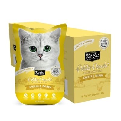 KIT CAT Pouch Chicken & Salmon 70g - ПАУЧ Пилешко и сьомга в аспик (желе)																																																																																																																																																																													