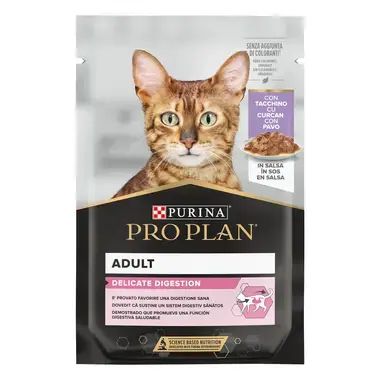 PURINA® PRO PLAN® DELICATE, 85гр пауч за котки в зряла възраст, с пуйка