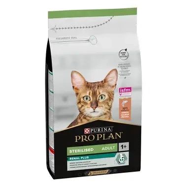 PURINA® PRO PLAN® STERILISED, суха храна за кастрирани котки в зряла възраст, със сьомга
