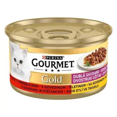 Gourmet Gold двойно удоволствие говеждо и пиле 85g 