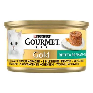 Gourmet Gold котешки пай с пиле и морков 85g 