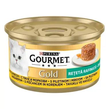 Gourmet Gold котешки пай с пиле и морков 85g 
