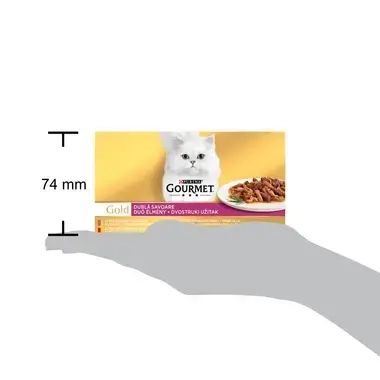 Gourmet Gold 4х 85g двойно удоволсвие - говеждо, пиле, патица, пуйка, риба, заек и дроб