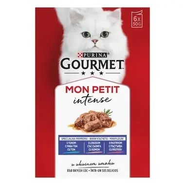 Gourmet Mon Petit 6х50g - сьомга, риба тон и пъстърва