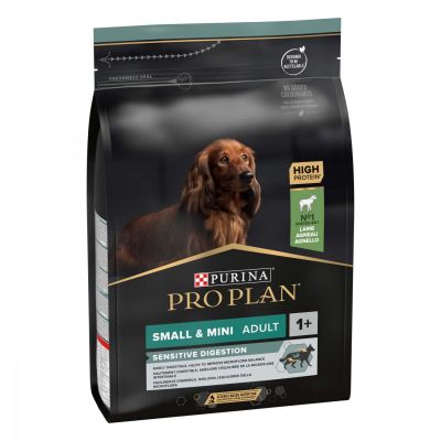 PURINA® PRO PLAN® Dog Small&Mini Adult SENSITIVE DIGESTION за кучета в зряла възраст от малки и дребни породи, с чувствително храносмилане, суха храна, с високо съдържание на агне