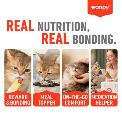 Wanpy Cat кремообразно лакомство за котки с риба тон и скариди 5 х 14 г