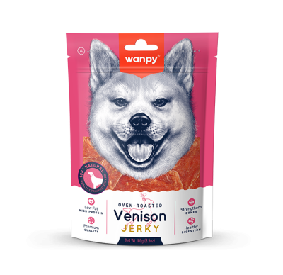 Wanpy Venison Jerky 100 г - премиум клас еленско филе, печено на фурна
