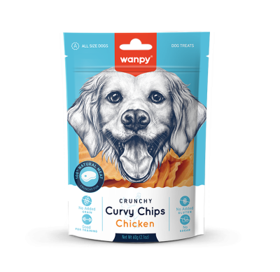 Wanpy Curvy Chips - лакомство за кучета, чипс с пилешко месо, 60 г