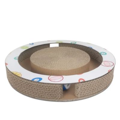 anipro Драскалка за котки, малък кръг бяла, 33х33х4.5 см