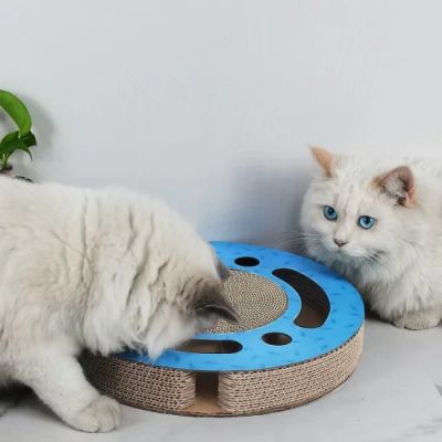 anipro Драскалка за котки, малък кръг син, 33х33х4.5 см