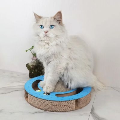 anipro Драскалка за котки, малък кръг син, 33х33х4.5 см