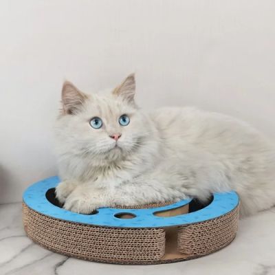 anipro Драскалка за котки, малък кръг син, 33х33х4.5 см