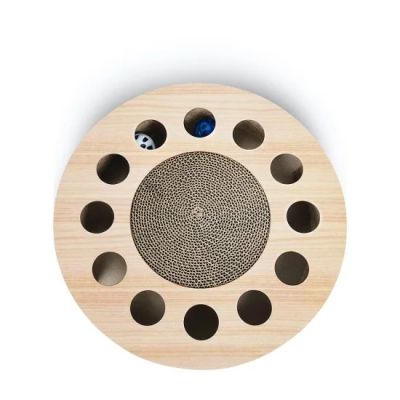 anipro Драскалка за котки малък кръг дървен, 33х33х4.5 см