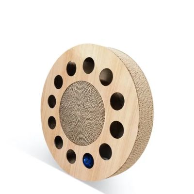 anipro Драскалка за котки малък кръг дървен, 33х33х4.5 см