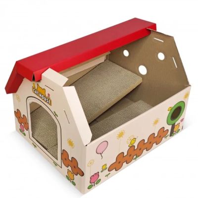 anipro Драскалка за котки, червена къща, 44х22.5х34 см