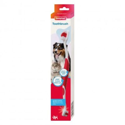 Beaphar Double-Ended Toothbrush - четка за зъби за кучета и котки, с две страни