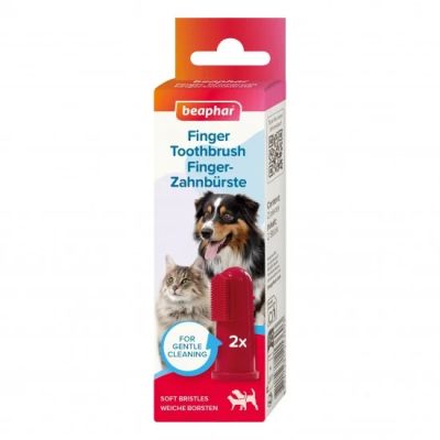 Beaphar Soft Finger Toothbrush - мека четка за зъби тип напръстник, за кучета и котки, 2 броя в опаковка