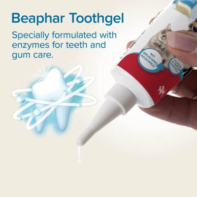 Beaphar No-Brush Toothgel - дентален гел за кучета и котки, с вкус на черен дроб (без нужда от четка), 100ГР
