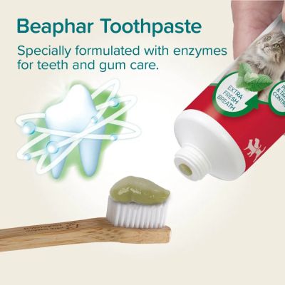 Beaphar паста за зъби за кучета и котки с вкус на черен дроб, мента и магданоз 100 гr
