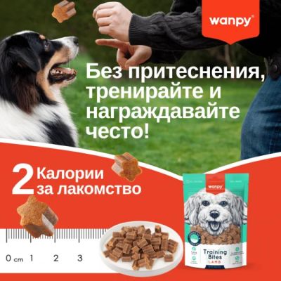 Wanpy Training Bites - лакомства за кучета с агнешко месо, подходящи за тренировка, 100 гр